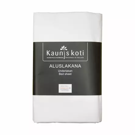 Aluslakana valkoinen muotoon ommeltu 90 x 200 cm - Vuodevaatteet - 6418349041570 - 1