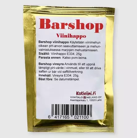 BARSHOP VIINIHAPPO 25G - Viininvalmistus - 6417165021100 - 1