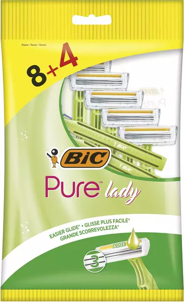 BIC PURE3 LADY 8 + 4 - Karvojen poisto - 3086126727400 - 1