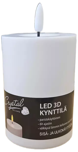 LED Kynttilä 3D 7,5 X 10 cm Ulkokäyttöön - LED-kynttilät - 6438159942010 - 2