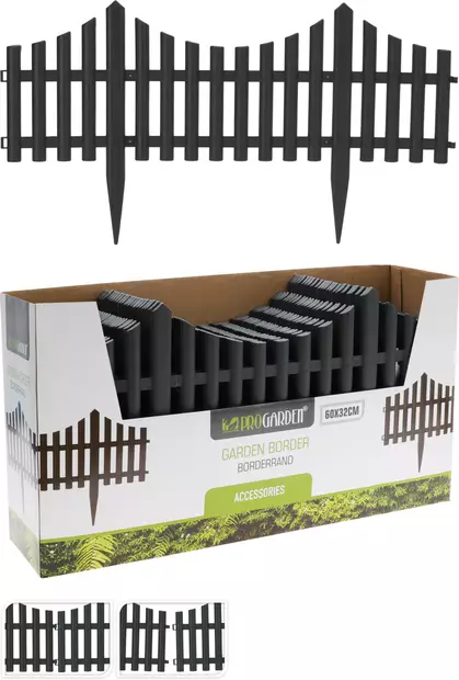 Nurmikonrajaaja tumma harmaa 60 X 32 cm - Kasvituet  - 8721037342360 - 1