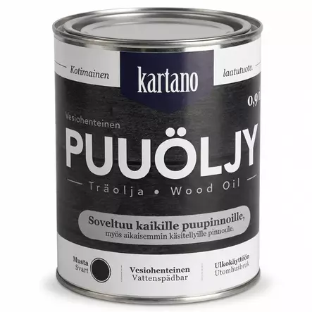 Puuöljy Kartano 0,9L musta - Puuöljyt ja terassin käsittely - 6438168107530 - 1