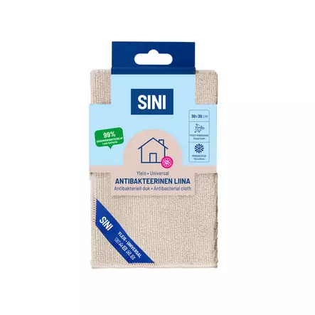 SINI ANTIBAKTEERINEN LIINA 30X30CM - Siivousliinat ja -sienet - 6423800037900 - 2