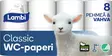 Lambi WC-paperi 8 rl valkoinen - WC-paperit - 6414300152460 - 1