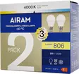 AIRAM PAKKASLED 8,5 W E27 840lm 2KPL - Lamput ja polttimot - 6435200310910 - 2