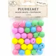 Puuhelmet 1,5cm värilajitelma 30kpl - Tee-se-itse DIY - 6417715039500 - 1