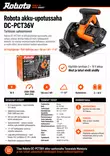 Robota DC-PCT36V akku-upotussaha 36 V 165 mm – runko - Akkusahat - 6438212141930 - 2