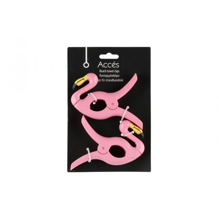 Acces Rantapyyhe Klipsi flamingo - Pyykkinarut ja pyykkipojat - 6410416145730 - 1
