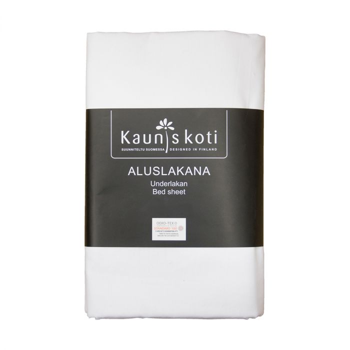 Aluslakana valkoinen muotoon ommeltu 90 x 200 cm - Vuodevaatteet - 6418349041570 - 1