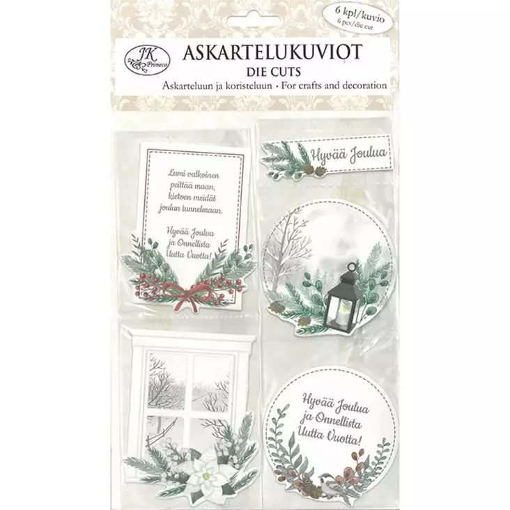 Askartelukuviot Koristehavut ja tekstit - Joulukorttiaskartelu - 6417715033560 - 1