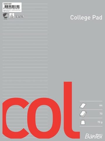 BANTEX COL KIERRELUENTOLEHTIÖ A4 - Muistilehtiöt ja -kirjat - 5705467007610 - 1
