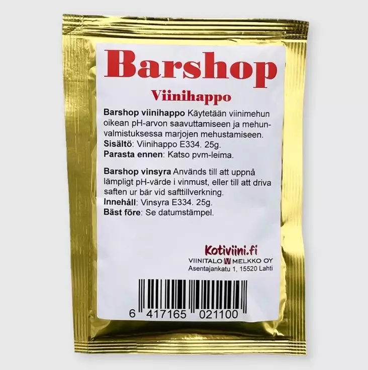 BARSHOP VIINIHAPPO 25G - Viininvalmistus - 6417165021100 - 1