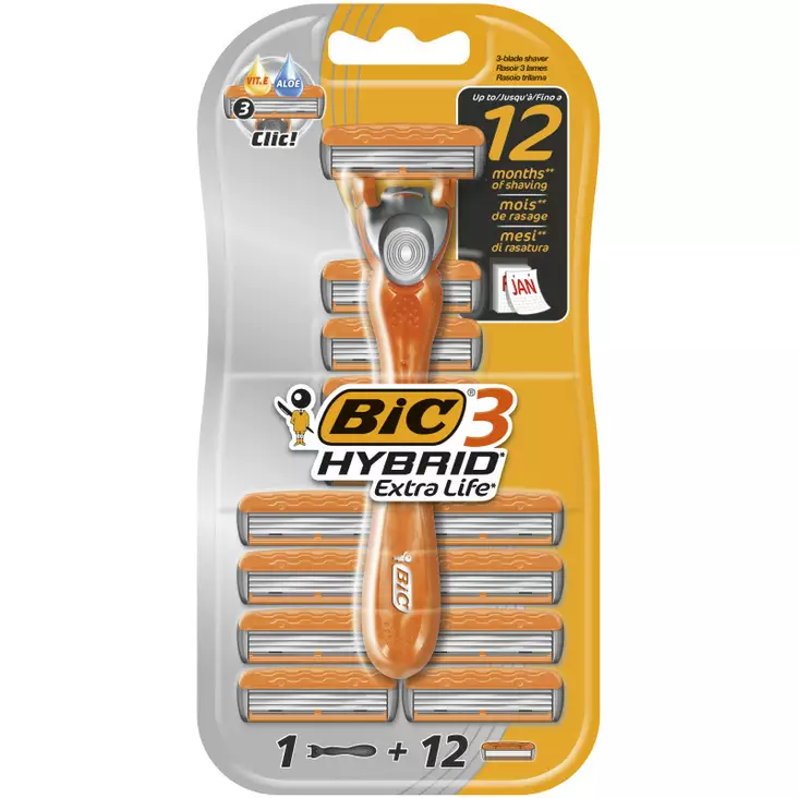 BIC TERÄT EXTRA LIFE + 12 TERÄÄ - Karvojen poisto - 3086123356580 - 1