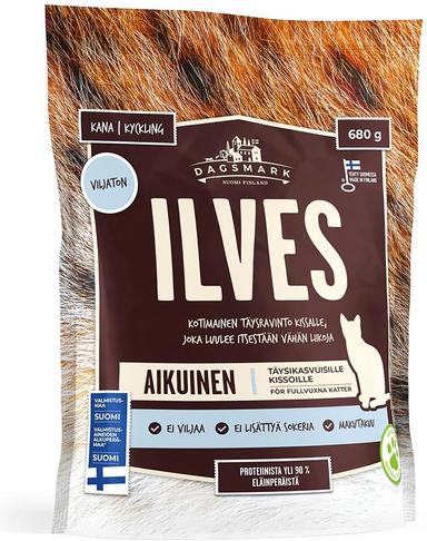 Dagsmark Ilves viljaton kissan kuivaruoka kanasta aikuiselle kissalle 680 g - Kissan märkäruoka - 6430066381050 - 1