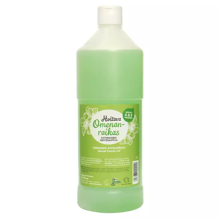 Hoitava Omenanraikas nestesaippua 1 L - Käsisaippuat - 6417037002220 - 1