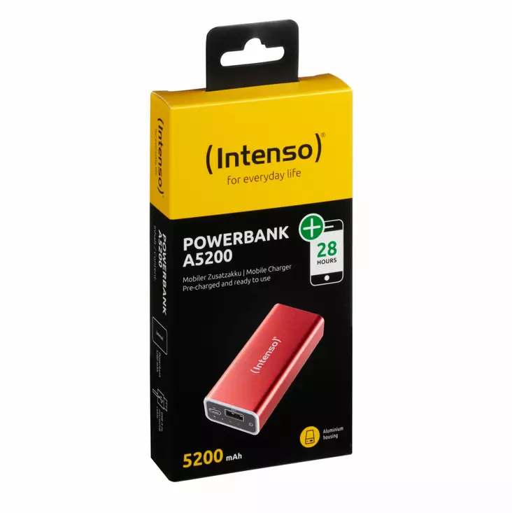 INTENSO ALU 5200 mAh POWER BANK PINK - Varavirtalähteet - 4034303021710 - 1