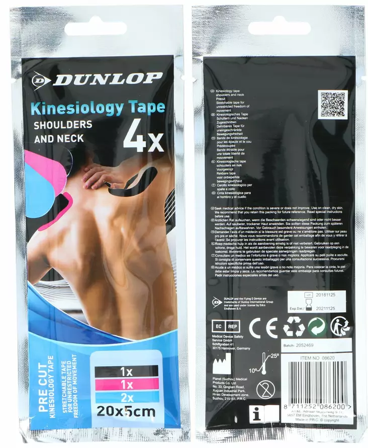 KINESIOTEIPPI DUNLOP niska ja hartiat - Kuntoiluvälineet - 8711252086200 - 1