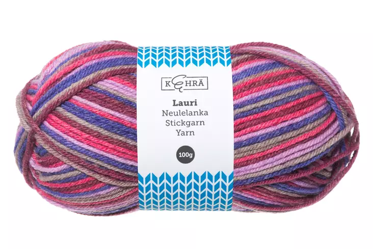 Kehrä Neulelanka Lauri multicolor violetti 100 g - Käsityötarvikkeet - 6410412855640 - 1