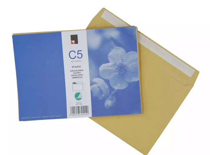 Kirjekuori C5/25 ruskea - Kirjekuoret - 6420616791040 - 1