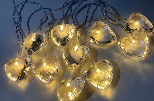 LED-JÄÄKRISTALLI SYDÄN PARISTOK. - Sisävalosarjat ja valonauhat - 6438159313070 - 1