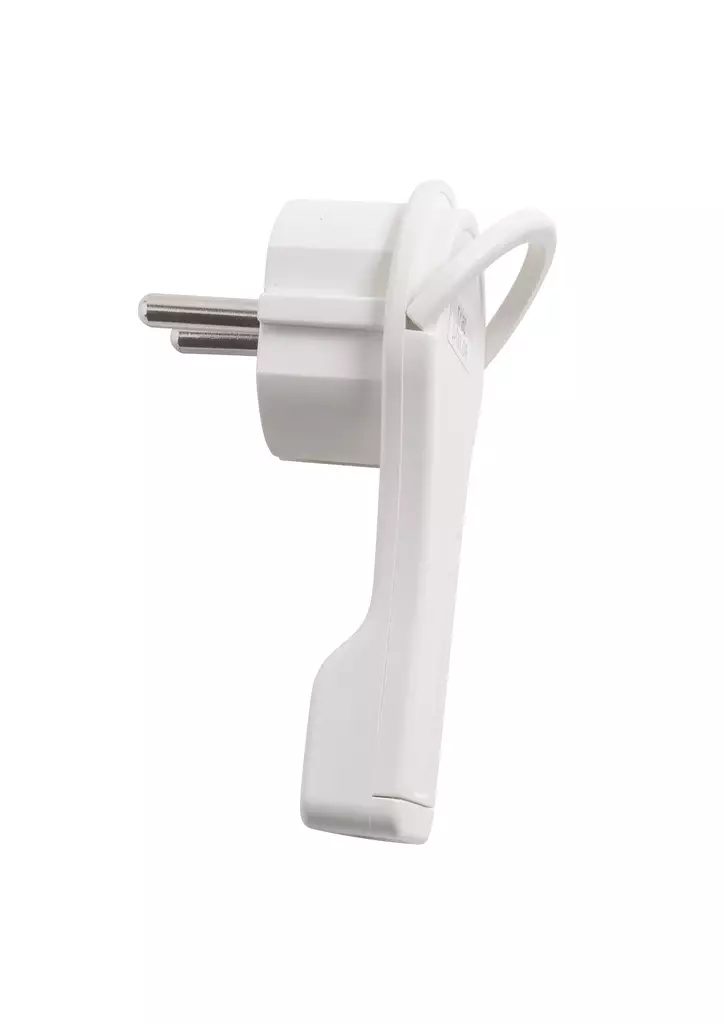 Litteä pistotulppa vetolenkillä valk. IP20 - Pistotulpat - 6435200234100 - 1