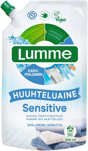 Lumme 600ml Sensitive Hajusteeton huuhteluaine - Pyykinpesuaineet  - 7046110304440 - 1