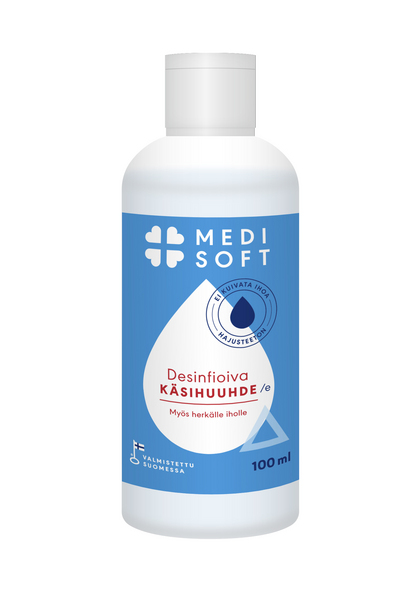 Medisoft 100ml Desinfioiva käsihuuhde pyöreä pullo - Käsidesit ja käsihuuhde - 6414400081370 - 1