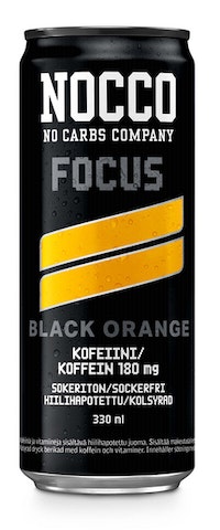 NOCCO FOCUS BLACK ORANGE 0,33L - Energiajuomat - 7340131603330 - 1