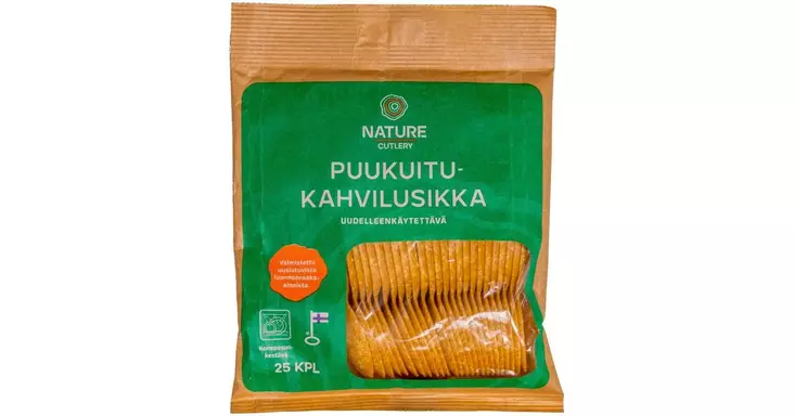 PUUKUITUKAHVILUSIKKA NATUR LINE 20KPL - Kertakäyttöastiat ja -välineet - 6430077240230 - 1