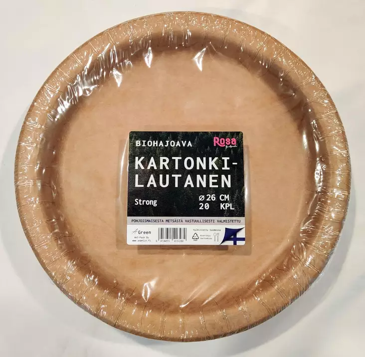 Rosa Eco tukeva 26 cm Lautanen matala 20kpl, ruskea Biohajoava lakkapinta - Kertakäyttöastiat ja -välineet - 6418055416280 - 1
