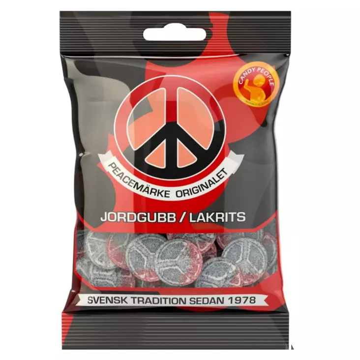 S-MÄRKE MANSIKKA-LAKRITSA PEACELÄTKÄ - Makeispussit, -patukat ja tikkarit - 7350039457690 - 1