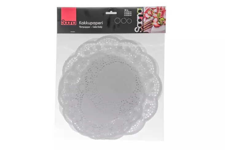 Saana Kakkupaperi pyöreä 15 kpl 3 kokoa - Leipurin välineet - 6410410156190 - 1
