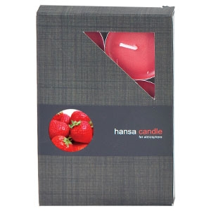 TUOKSUKYNTTILÄ 6 kpl/pkt mansikka - Pöytäkynttilät ja tuoksukynttilät - 4740302704010 - 1