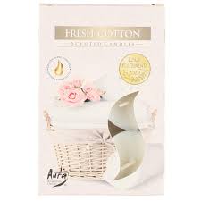 Tuoksulämpökynttilä Fresh Cotton 6 kpl - Pöytäkynttilät ja tuoksukynttilät - 5906927038490 - 1