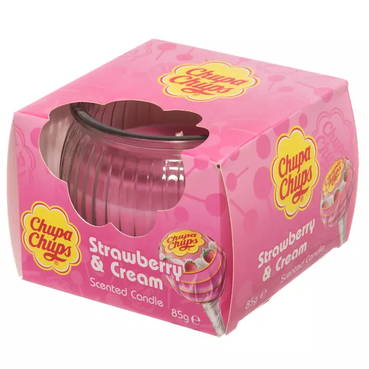 Tuoksulasikynttilä Chupa chups Strawber - Pöytäkynttilät ja tuoksukynttilät - 5060169382190 - 1