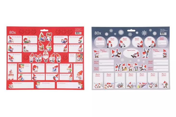 Winteria Pakettitarra Tontut 80kpl Hyvää Joulua - Paketointitarvikkeet - 6410413230200 - 1