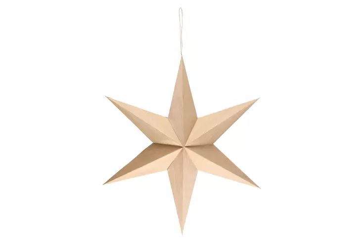 Winteria Paperitähti 6 sakarainen 70 cm natural - Valo- ja paperitähdet - 6410416092430 - 1