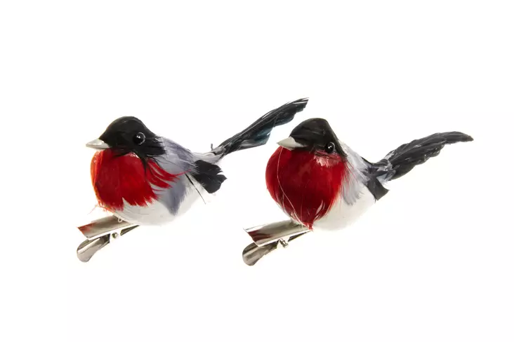 Winteria Punatulkku klipsillä 2 kpl - Joulukoristeet - 6410412040770 - 1