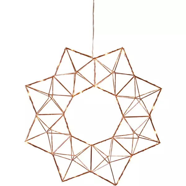 KRANSSI EDGE KUPARI 40 CM - Valaistut kranssit ja kuuset - 7391482007490 - 1