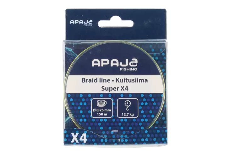 Apaja Kuitusiima Super X4 150 m 0,25 mm 12,7 kg - Kuitusiimat - 6410416321790 - 1