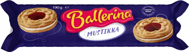BALLERINA MUSTIKKA 190G - Makeat keksit - 6410380054410 - 1