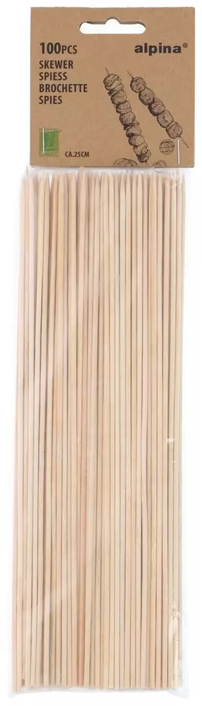 Bambuvarrastikut 25 cm, 100 kpl/paketti - Ottimet ja tarjoiluvälineet - 8711252260310 - 1