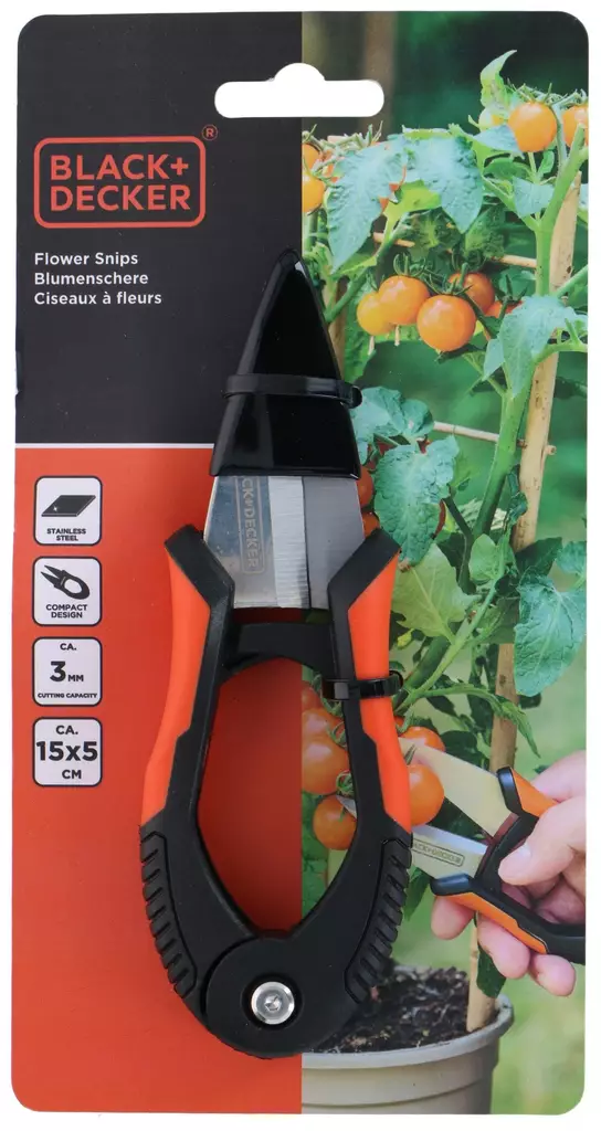 BLACK+DECKER Kukkasakset 15 cm - Puutarhasakset, oksaleikkurit ja -sahat - 8711252436630 - 1