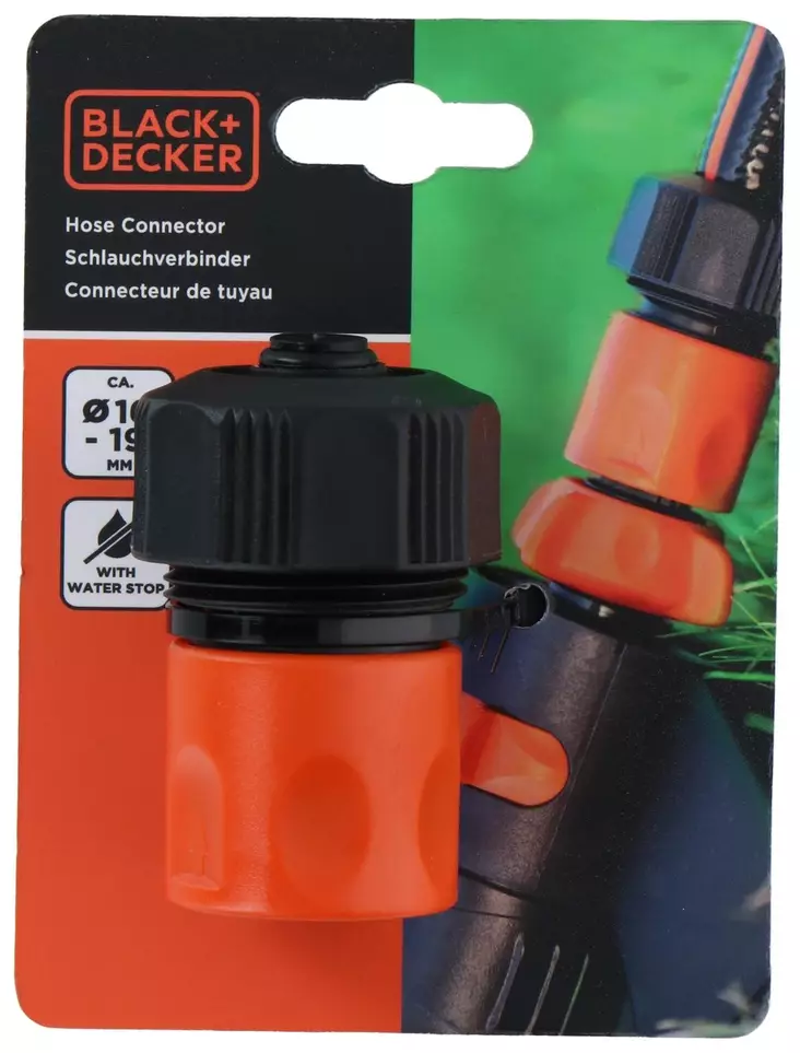 Black+ Decker Letkun pikaliitin 5/8"-3/4 - Puutarhaletkut ja -tarvikkeet - 8711252235950 - 1