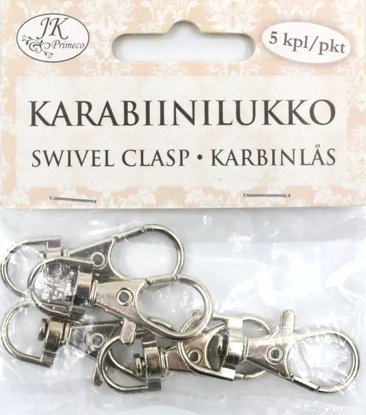 Karabiinilukko 3,5cm 5kpl - Tee-se-itse DIY - 6417715069040 - 1