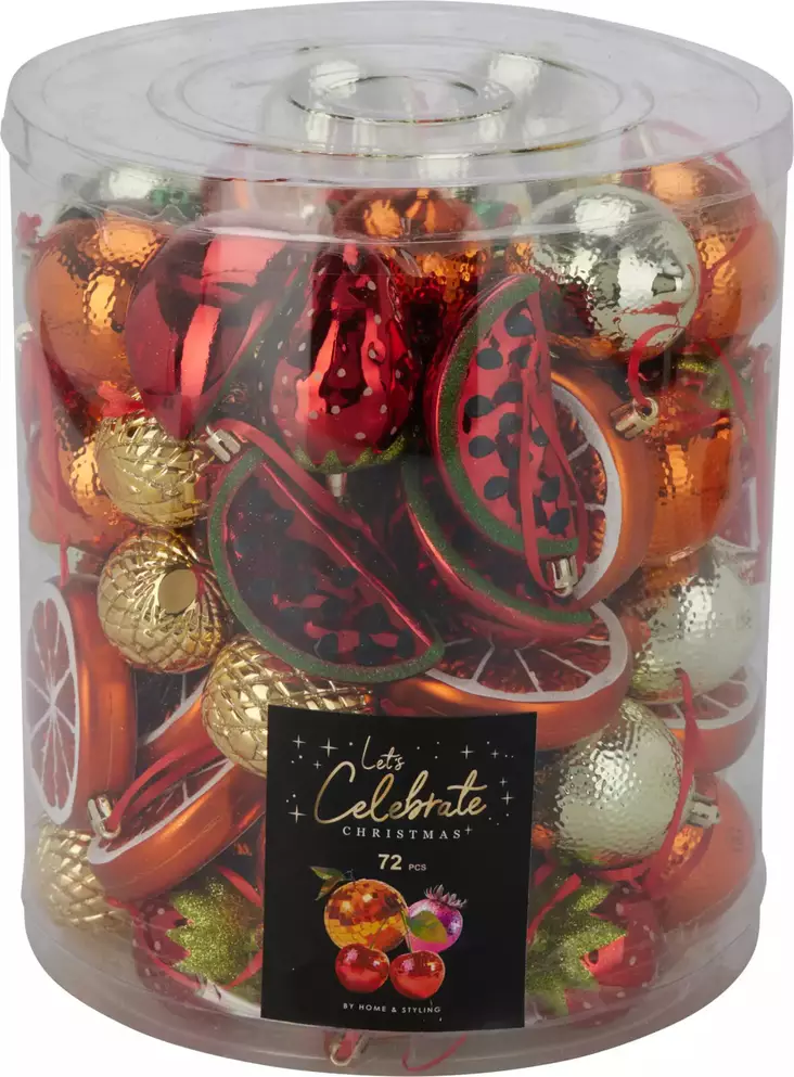 Kuusenkoriste Hedelmä 9 cm - Joulukuusen koristeet - 8721037704250 - 1