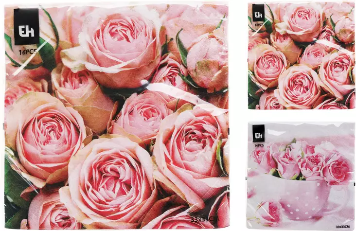 Lautasliina 33x33 cm Ruusut - Lautasliinat - 8721037422680 - 1