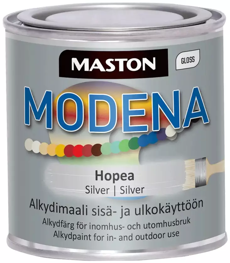 Maali Modena hopea 250ml - Kalustemaalit - 6412496049960 - 1