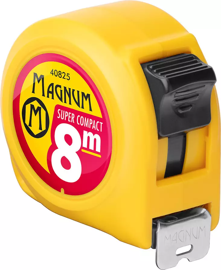 Magnum Super Compact rullamitta 8 m / 25 mm – kompakti ammattikäyttöön - Mittanauhat - 6418868408250 - 1