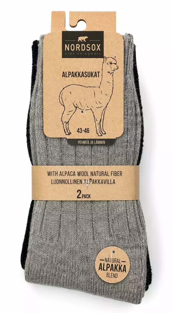 M Alpakkasukat 2kpl/pak 43-46 - Miesten sukat - 6438159914130 - 1